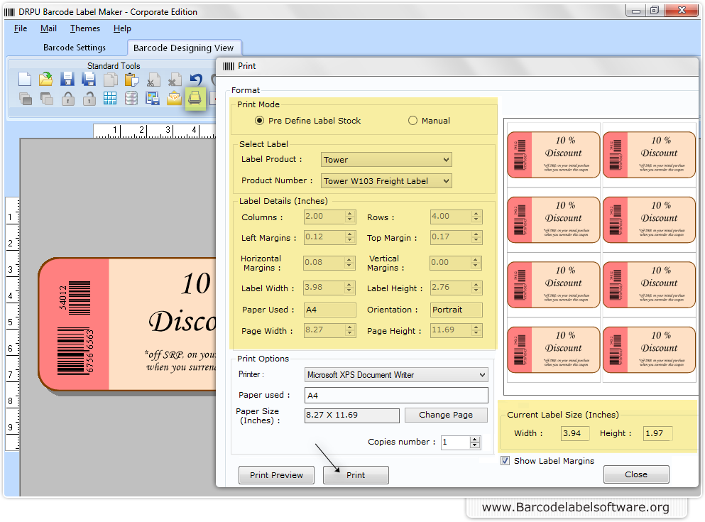 Screenshots Of Barcode Label Creator Software – Corporate Edition To ...