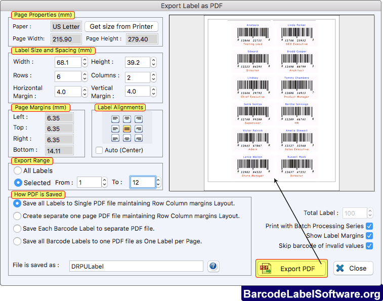 Barcode label software create sticker Mac bar code generator program